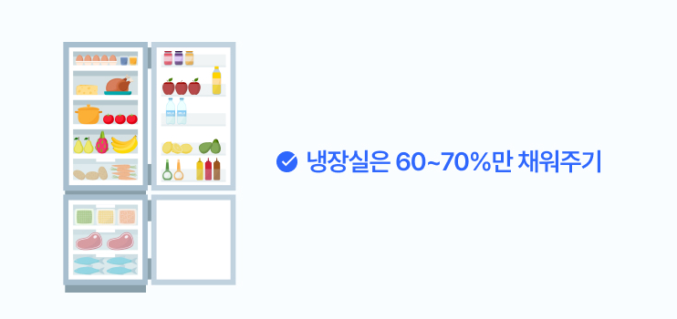 냉장고 속 내용물 관리