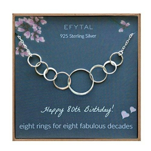 미국 754287 EFYTAL 80th Birthday Gifts for Women Sterling Silver Eig