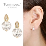 타뮤즈  14K 화이트골드 다미큐 귀걸이_w773