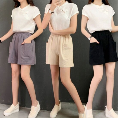 오너클랜 쿠디 시원하게 입기 좋은 여자 여름 린넨 소재 반바지 W8DC773 W8DC773