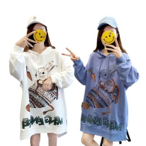 보드미 8DA0CE 이미지 여자 외출 티 롱 후드 긴팔 티셔츠