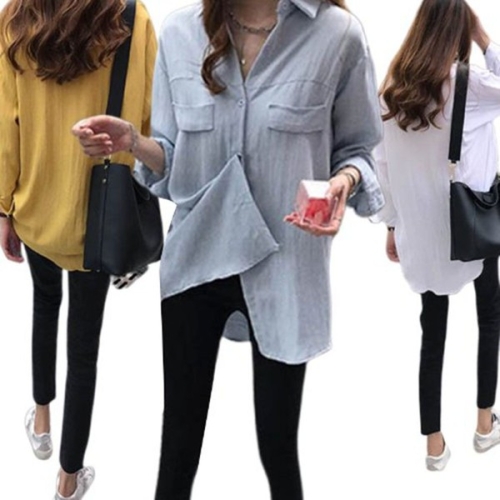 보드미 8DA0F8 베이직한 디자인 컬러 여자 외출 기본 셔츠 블라우스