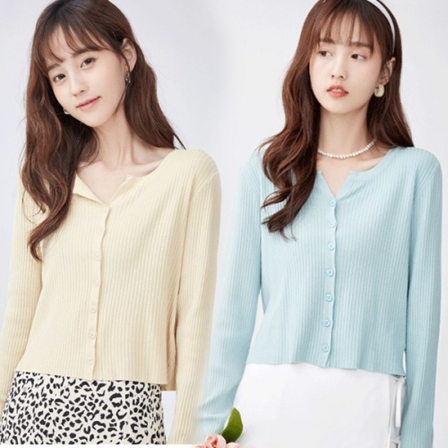 보드미 8E4535 골지 슬림 스타일 캐주얼 패션 여자 기본 가디건