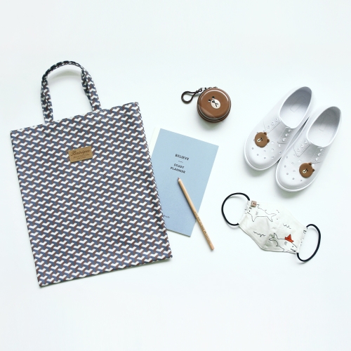 베이니크 베이니크 라미네이트 방수에코백 초등학생 실내화 신발주머니 학원보조가방