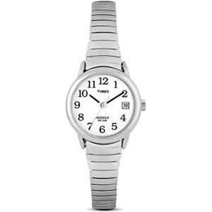  타이맥스 Timex Womens Easy Reader Silver-Tone Expansion Band Watch T2H371