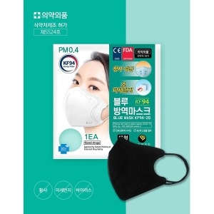 블루인더스 블루본 블루방역 마스크 KF94 대형 블랙