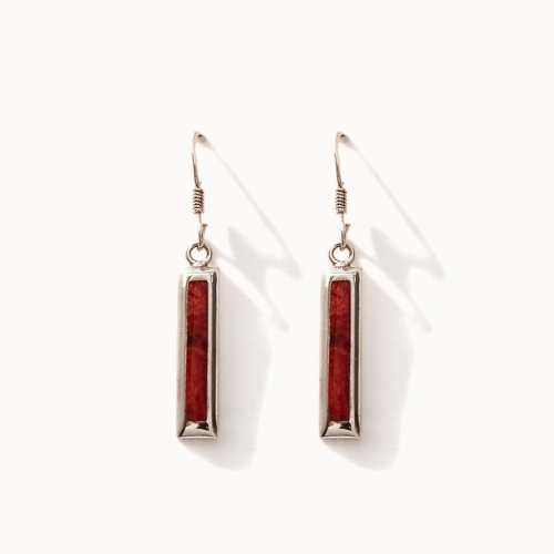 제이로렌  1SM076 3월탄생석 산호 후프 실버귀걸이