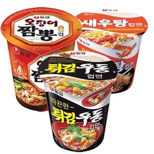 농심 오징어짬뽕 소컵 6개 + 새우탕 소컵 6개 + 튀김우동 소컵 6개