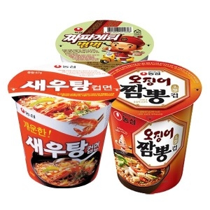 농심 오징어짬뽕 소컵 6개 + 새우탕 소컵 6개 + 짜파게티 범벅 6개