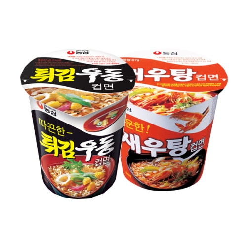 농심  튀김우동컵6개 + 새우탕컵6개