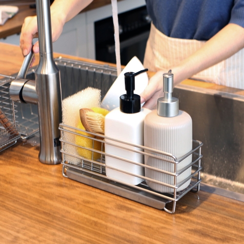 스텐팩토리  수세미거치대 물빠짐 세제거치대 주방정리 디스펜서 랙