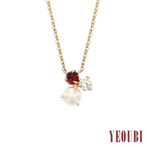 14K 여우비 천연가넷목걸이 Natural Garnet Necklace YBJN5153