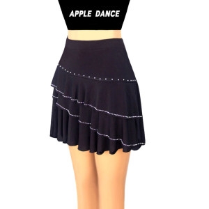애플댄스  국산 사선 보석 댄스스커트 댄스복 행사복 댄스치마