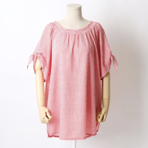 아이우먼 체리잔체크블라우스 HGE407M107 빅사이즈_