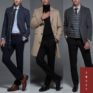 엠필 남자 봄 프리미엄 히든밴딩 스판정장바지3종세트