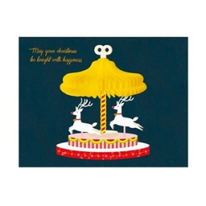 유리컴  카드 허니콤 크리스마스 회전목마