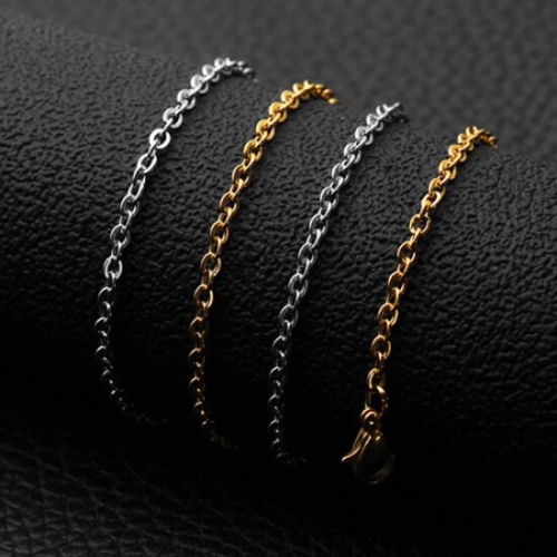 핑크  쿠디 써지컬스틸 쇄골체인 남녀공용 체인목걸이 골드 W793CA1 W793CA1