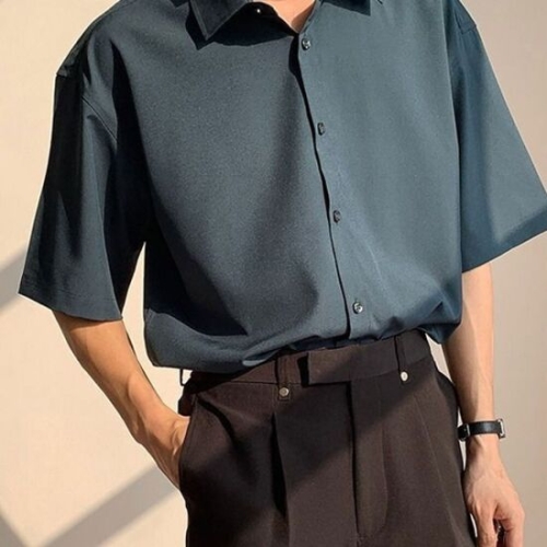 쿠디 데일리 ㄴ마성 여름 멋쟁이 오버핏 쿨 반팔 셔츠 W8EEAD0 W8EEAD0