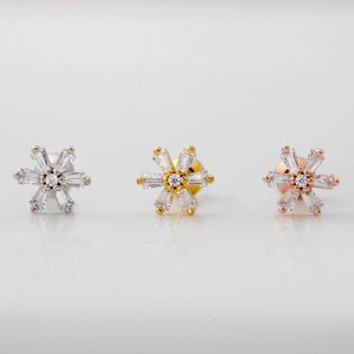 메리그린  써지컬 핀 큐빅 피어싱 프로즌 플라워 3종 택1 7135915