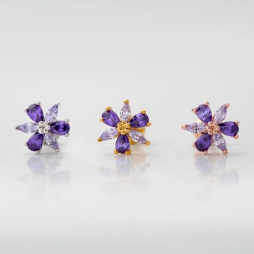 메리그린  써지컬 핀 큐빅 피어싱 퍼플라워 3종 택1 7135918