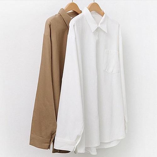 시드마켓 뉴트럴 기본 코튼 포켓 남방 1086878S 빅사이즈 여성