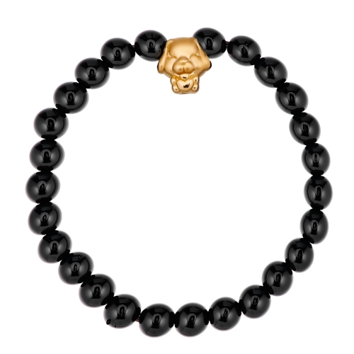 주대복 24K 순금 999 12간지 개띠 흑옥수 6mm 참 팔찌 약14cm 22232-R