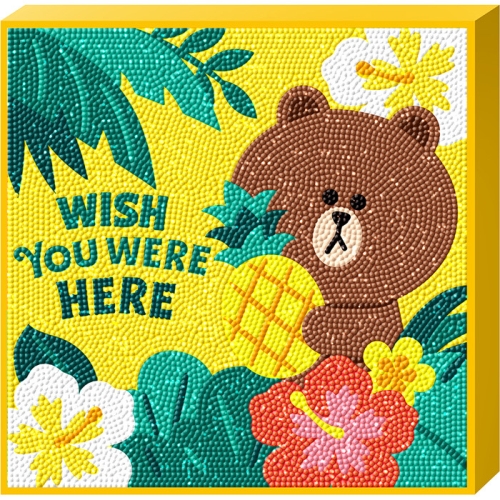 라인프렌즈  알로하 브라운 캔버스 보석십자수