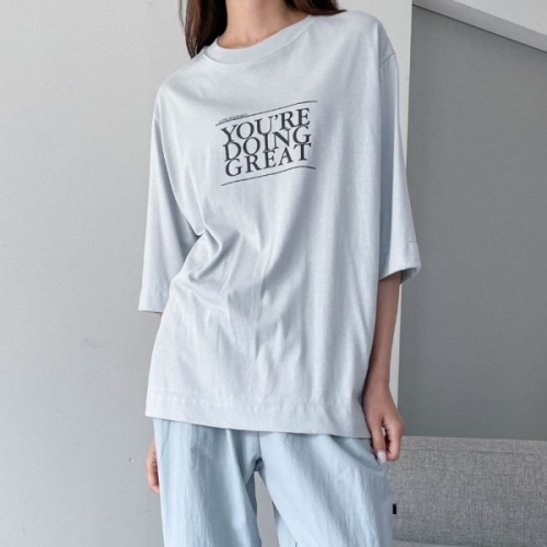 아이우먼 베이직레터링반팔티 EZE660M109 빅사이즈