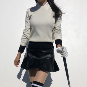 로로얼로이  여성 사이드버튼 라인 라운드니트 (CA2193782)