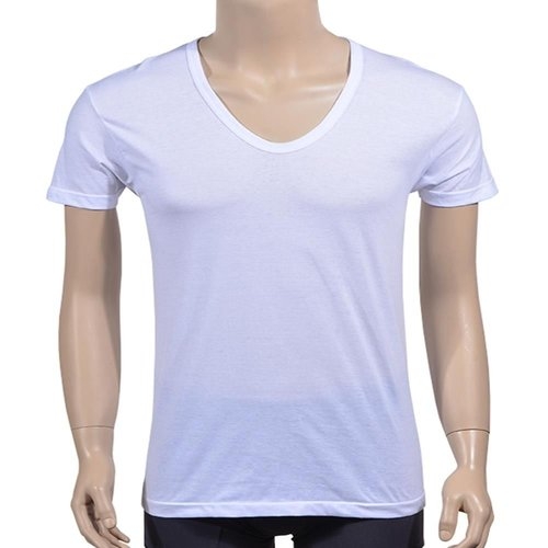 TRY 세련된 디자인 한 백색 남성반팔런닝 부들부들한