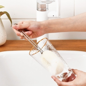 THE살림  스텐 304 교체형 수세미 집게 병 세척솔