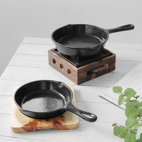 히츠키코보 맥반석 스테이크판 핸들형 8인치