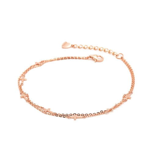 비앤비골드  14K 심플 체인 십자가 팔찌 NPB25743