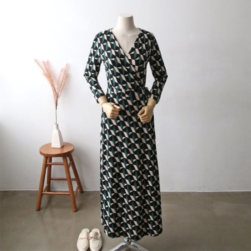 바보사랑 예안나 원피스-쿠키 롱 랩원피스 yec1021