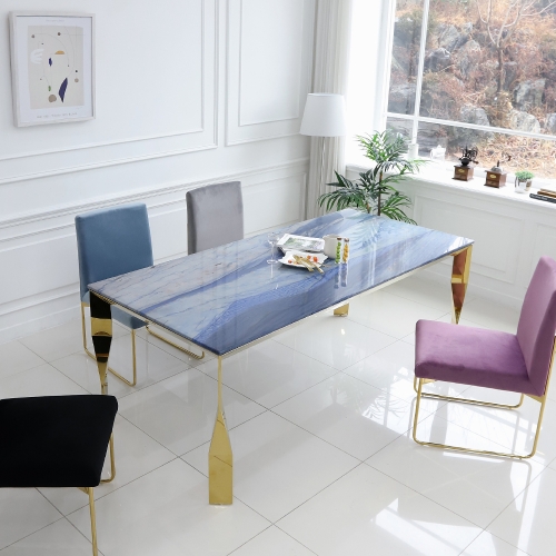 끌레오 데스티니 블루마카우바스 천연 대리석 8인용식탁_CL397