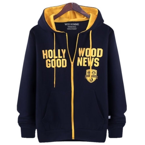 위즈아이 남성 헐리우드 배색 집업 후드 오픈 쟈켓 NMZ328H