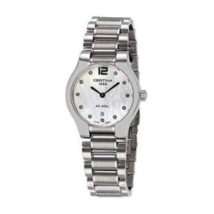  Certina DS Spel Lady Round Quartz Diamond Mother of Pearl Dial Ladie..