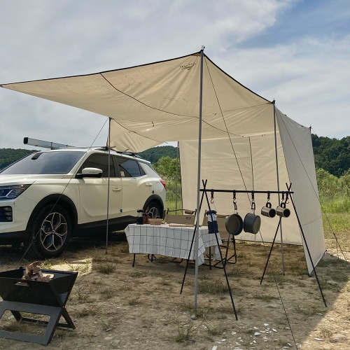 레오루카  차량용 사이드 어닝 타프 룸 감성 차박 캠핑 그늘막 헥사 렉타 월 SUV 트렁크