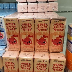 피코크 핑크퐁 유기농인증 딸기 우유 125mL