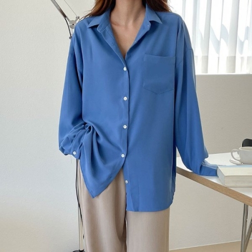 아이우먼 베이직루즈포켓셔츠 EZE729M109 빅사이즈_