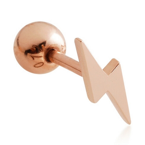 비앤비골드  14K 심플 번개 피어싱 귀걸이  한쪽  NPE25828