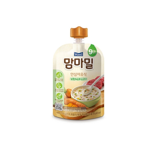 매일유업 맘마밀 안심이유식 녹황채소와 소고기 100g