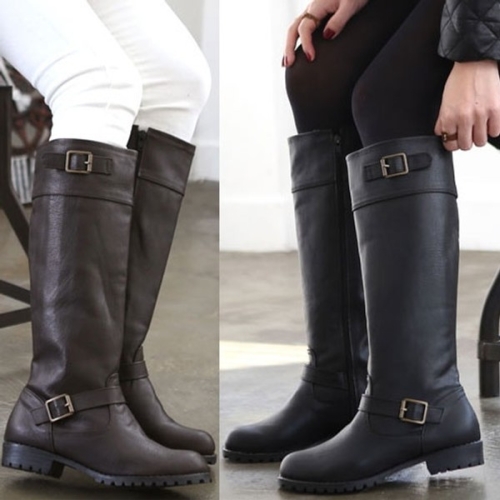 니나스파리 헐리웃스타일 레이스업 롱털부츠 방한부츠 7J529