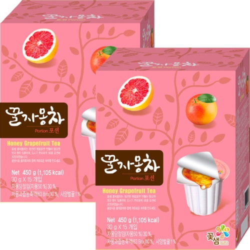 꽃샘식품 꽃샘 식품 자몽차포션 30g x 15T 2박스