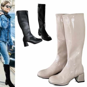 KamiEtMuse 까미에뮤즈 k et muse 에나멜 미들힐 롱부츠_KM21w084