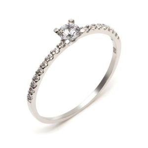 14K 비앤비골드 반지 원큐빅 프로포즈링 화이트골드반지 NPR7381 금반지