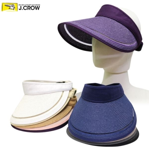 제이크로우  여성 밀집모자 스타일 선바이저 넓은 챙모자 (JCC17S-SNC04)