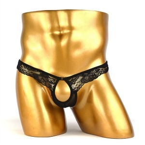 베씨 섹시한 속옷 남성 플라워 구멍 티팬티 시스루 야한 T