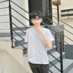 교복몰 남성 라인이 잡혀있는 회색티 생활복 _GB00009