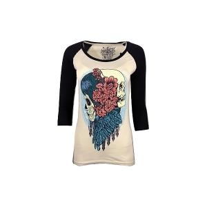  576604 SECRET ARTIST by AFFLICTION 여자 티셔츠 L S DEAD ROMANCE Tee